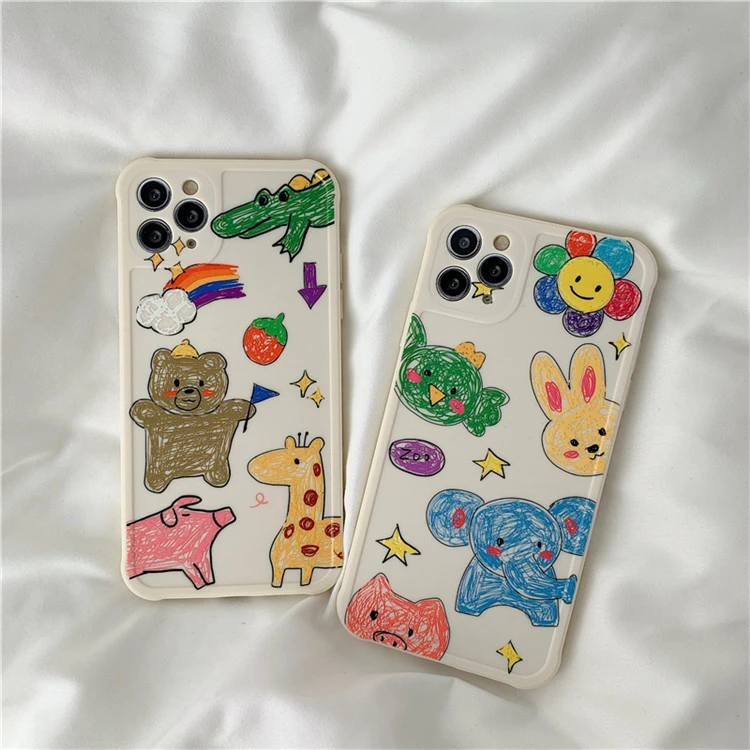 Couple Graffiti, Hand-painted, Drop-proof, Prevent Dirt, Scratch The Phone Case