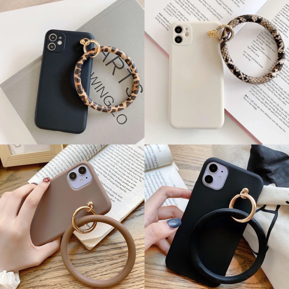 Compatible with Apple , Fashion Leopard Print Ring Pendant Phone Case