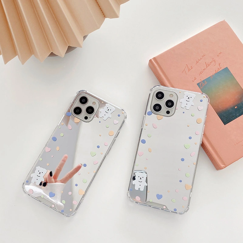 Compatible with Apple, Compatible with Apple , Mirror Bear For Iphone11Pro Max Mobile Phone Case Apple 7 8Plus Mirror Case