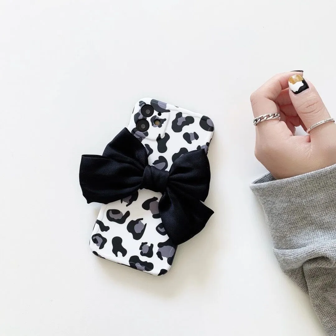 Compatible with Apple, Foreign Trade Leopard Print Bowknot iPhone Case