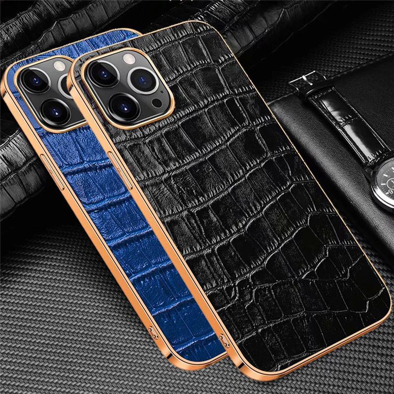 Compatible with Apple , Leather Leather Protective Cover Soft Electroplating