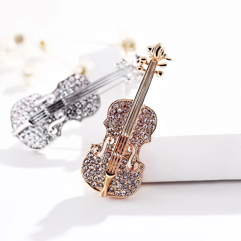 Fashionable European and American Style Exquisite Mini Violin Brooch