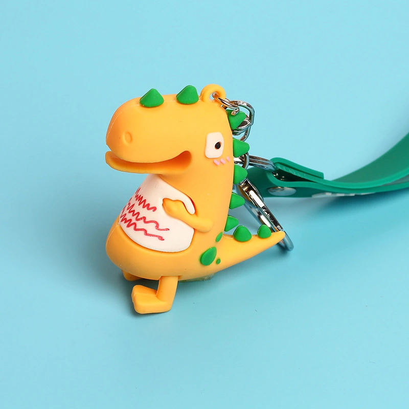 Hot Promotion Creative Cartoon Pvc Soft Rubber Doll Doll Bag Pendant Ing Green Epoxy Resin Dinosaur Keychain