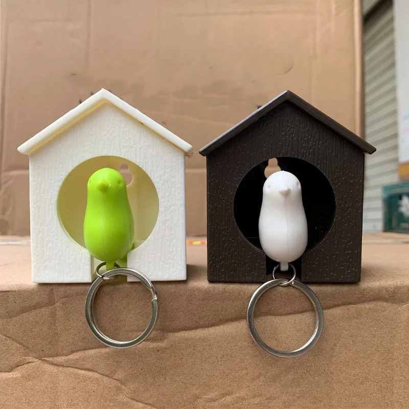 Couple Bird House Creative Anti-Lost Device Sparrow Bird Key Hanging