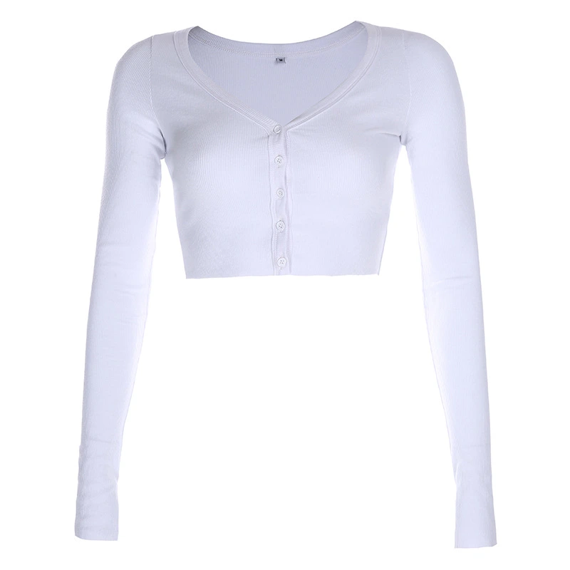 Women's Solid Color V-Neck Tight Knit Cardigan
