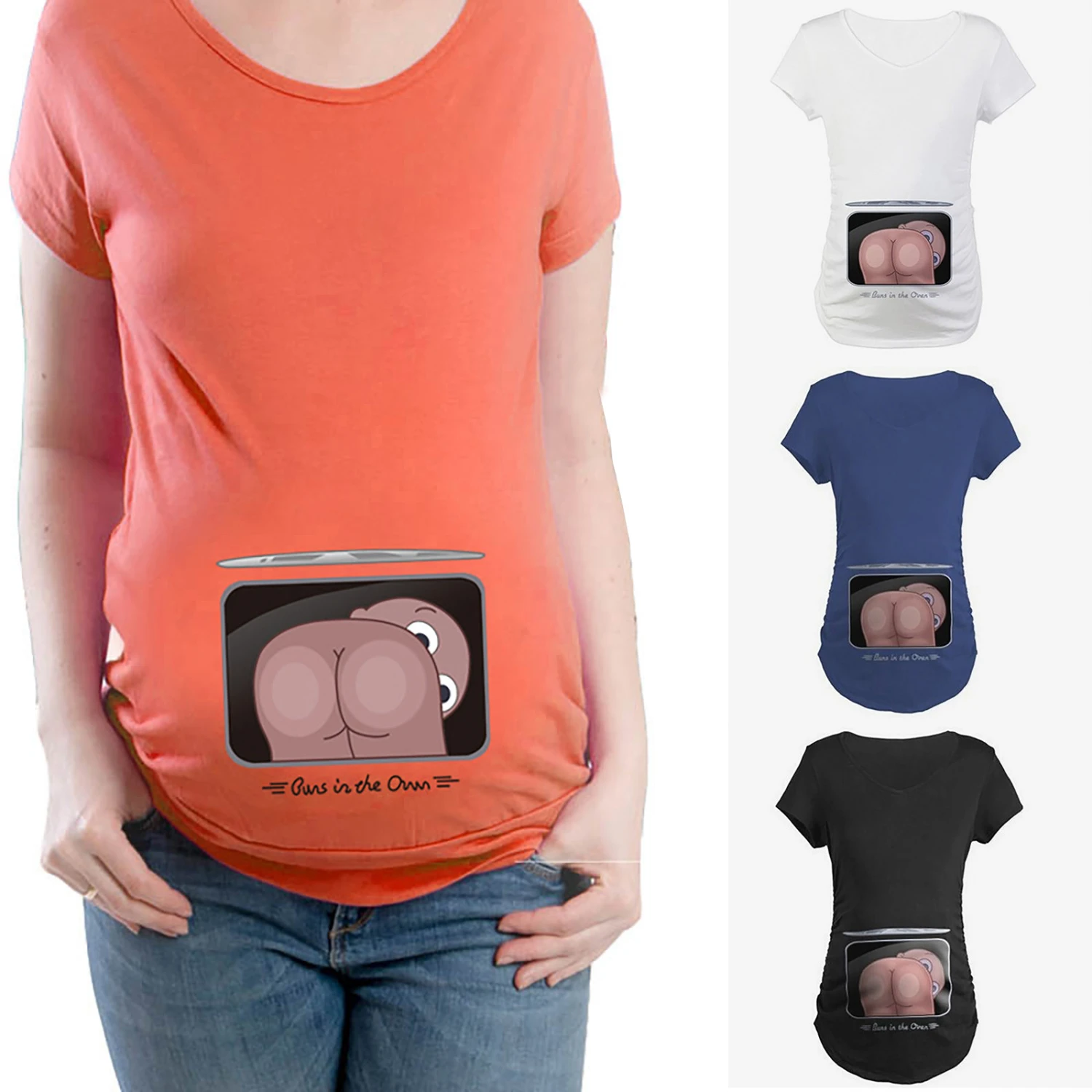 Baby Digital Printed Women's Maternity Cute Casual Tee
