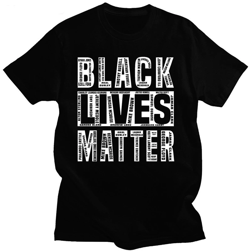 U S Popular Street Protest BLACK LIVES MATTER European Cotton Menis Clothing