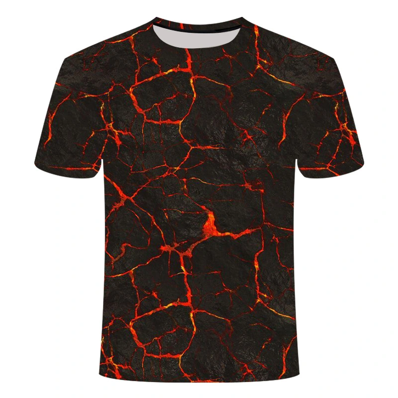 Volcano Magma 3D Printed T-Shirt For Men's Sport