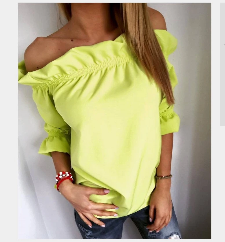 Women's Ruffled Ruffle Collar Top T-shirt