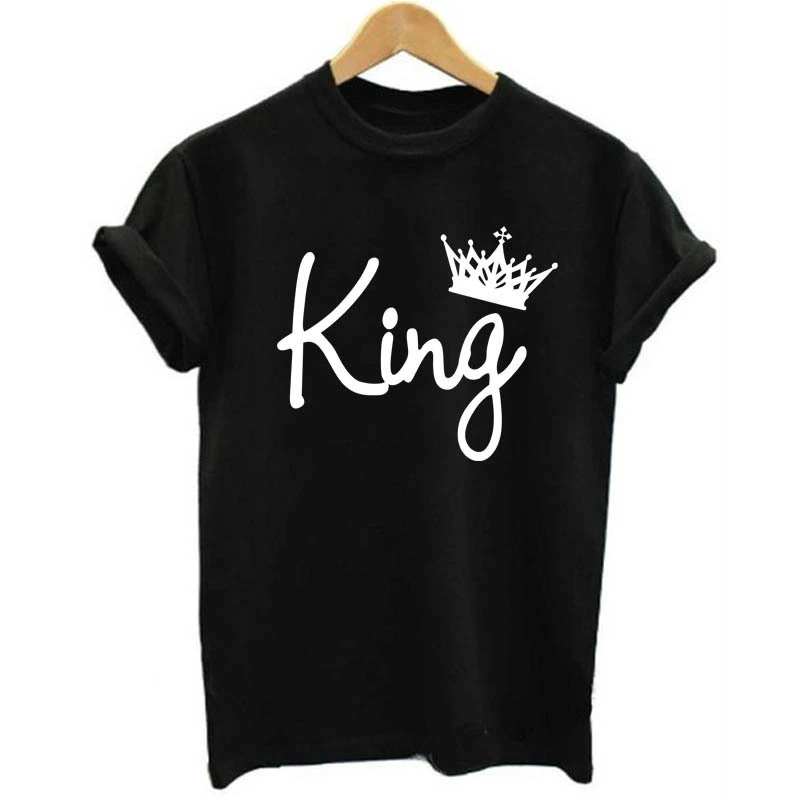 Kingqueen Crown Print Couple T-Shirt