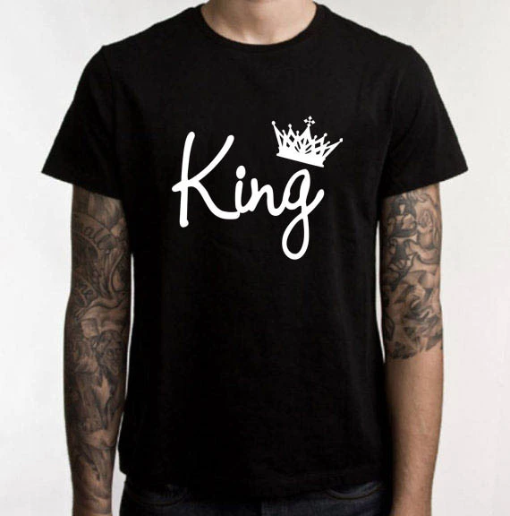 Kingqueen Crown Print Couple T-Shirt