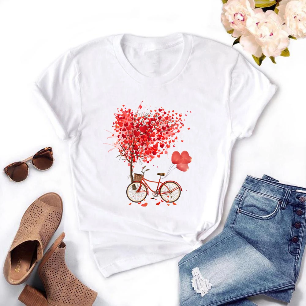 Women'S Bike Fashion Black T-Shirt Girl Harajuku Korean Graphic Top