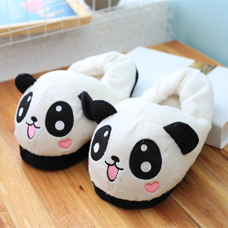 THINKTHENDO Nette Panda Augen Frauen Nette Hausschuhe Schone Cartoon Indoor Hause Weiche Schuhe
