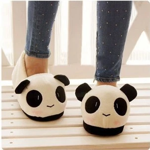 THINKTHENDO Nette Panda Augen Frauen Nette Hausschuhe Schone Cartoon Indoor Hause Weiche Schuhe