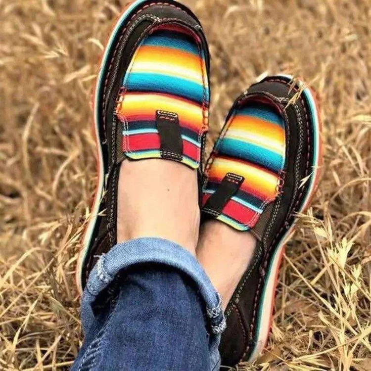 Shallow Mouth Flat Shoes Women's Large Size Two-color Bottom Lazy Color Matching Casual Shoes