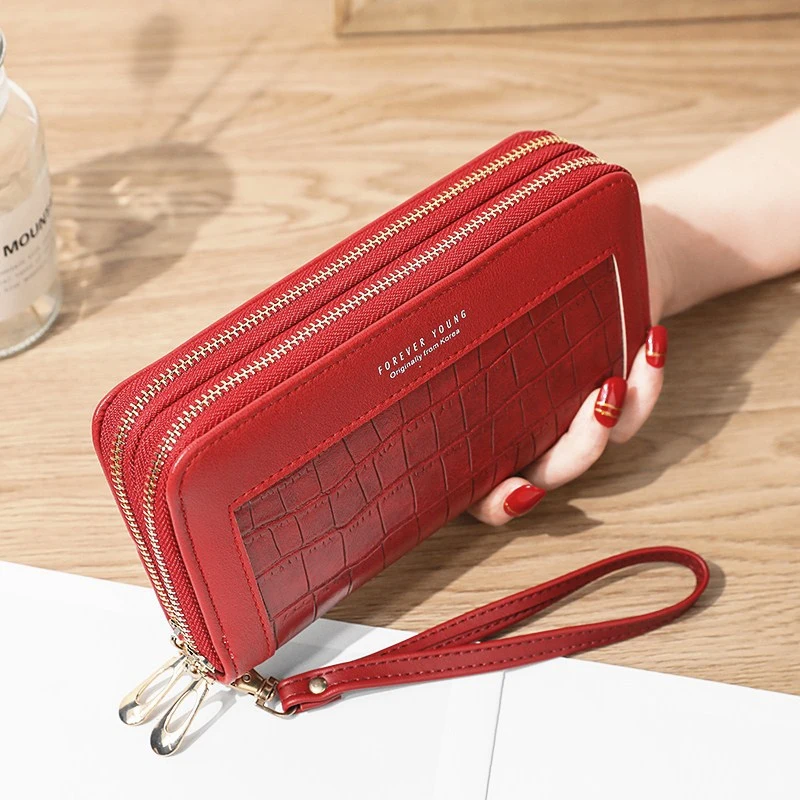 Ladies Long Wallet With Double Zipper