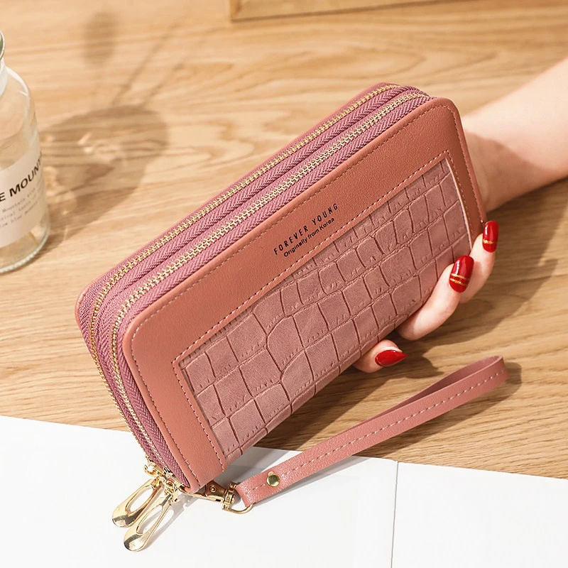 Ladies Long Wallet With Double Zipper