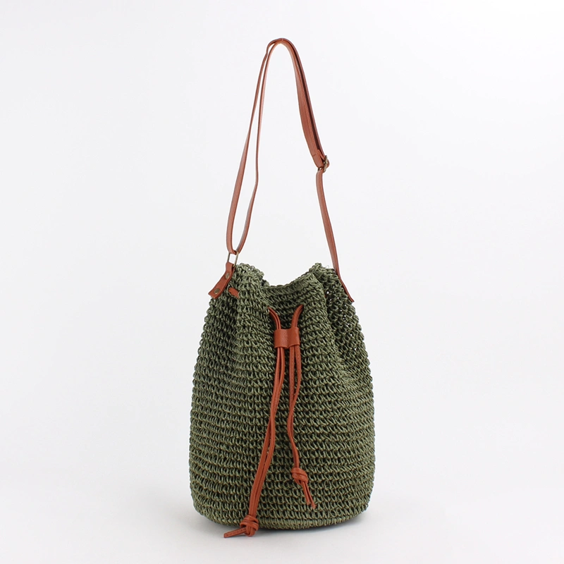 Bag Women New Net Red Same Paragraph Straw Bag Bucket Shoulder Messenger Beach Bag Simple Ins Wind Female Bag