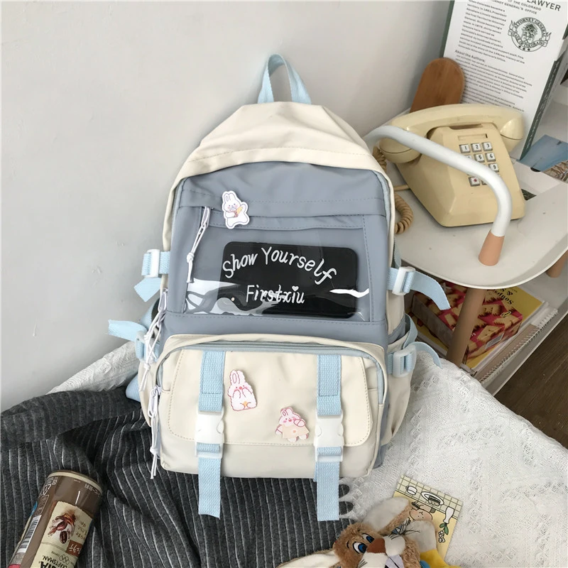 College Style School Bag Female Korean Version Harajuku High School Student Junior High School Student Backpack