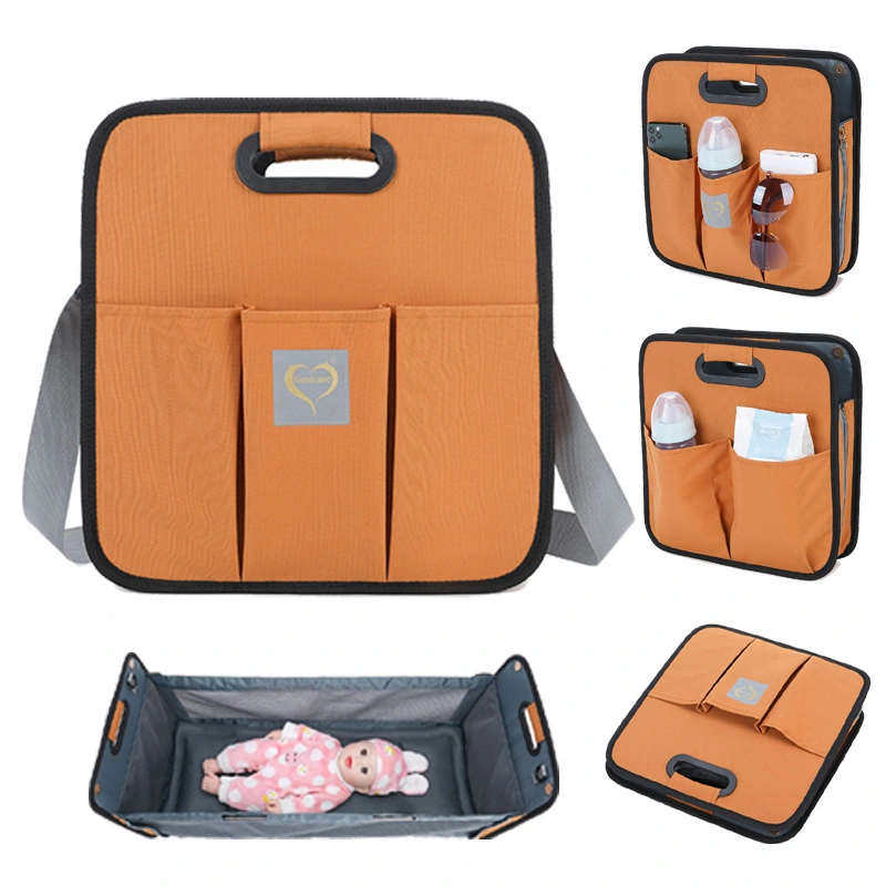  New Design Fashion Portable Shoulder Folding Bed Baby Nappy Messenger Bags