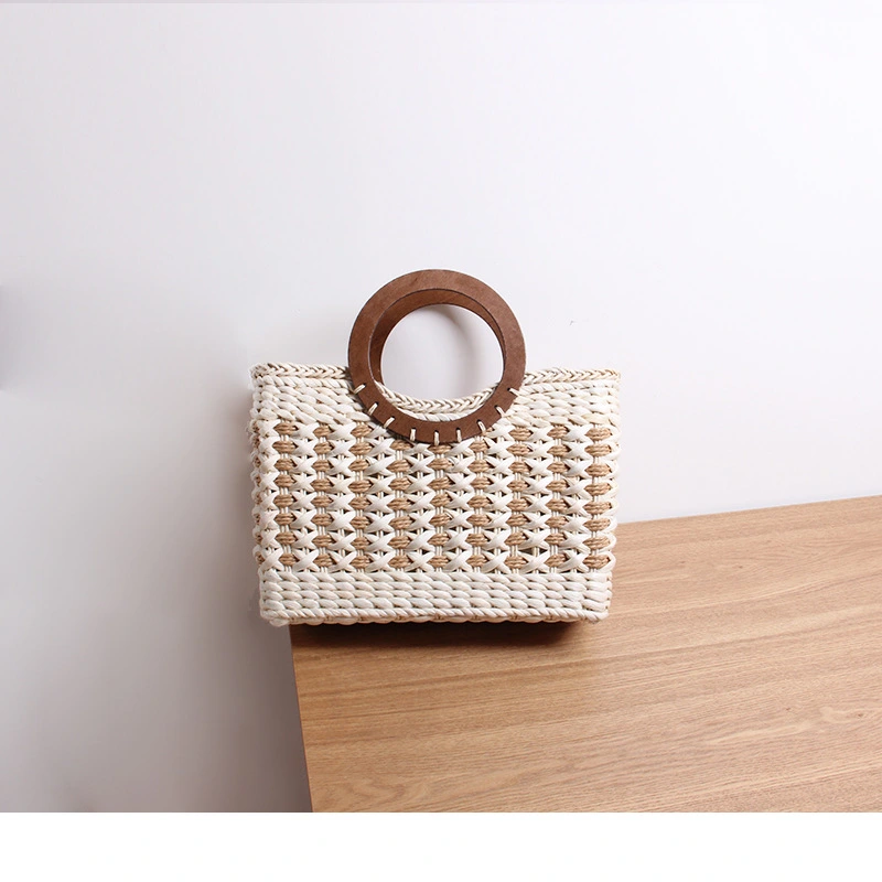 Retro Straw Bag Corn Husk Hand-Woven Beach Bag