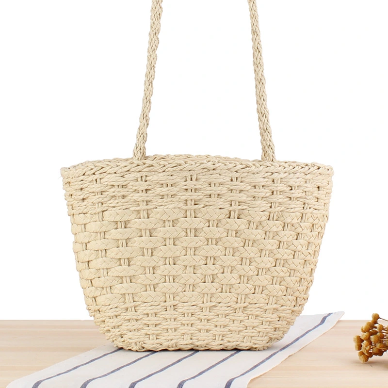 Hand-Woven Straw Bag Wild Dual-Use One-Shoulder Hand-Woven Bag Vacation Beach Bag