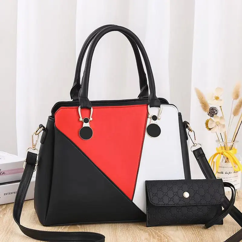 One-shoulder Messenger Bag Hit Color Fashion Messenger Bag Large-capacity Handbag