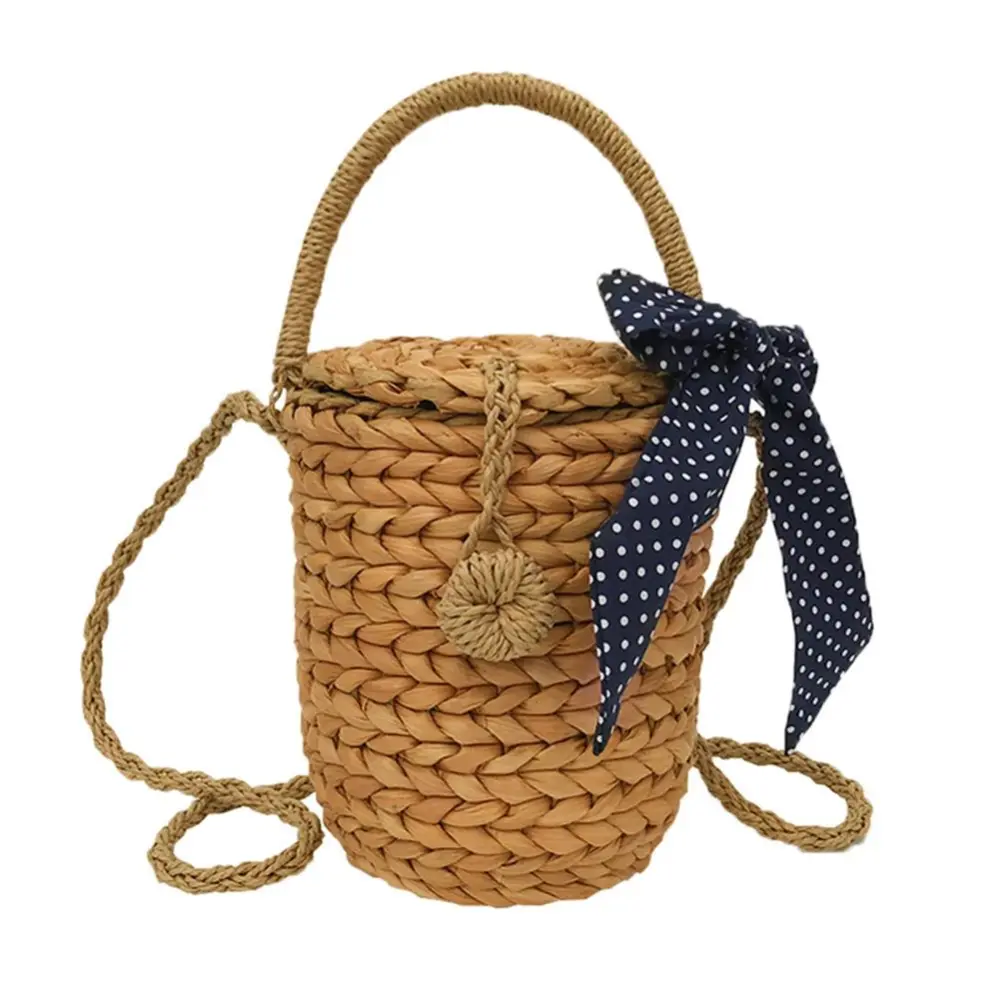 Mori Bowknot Beach Woven Hand-held Messenger Ladies Straw Bag