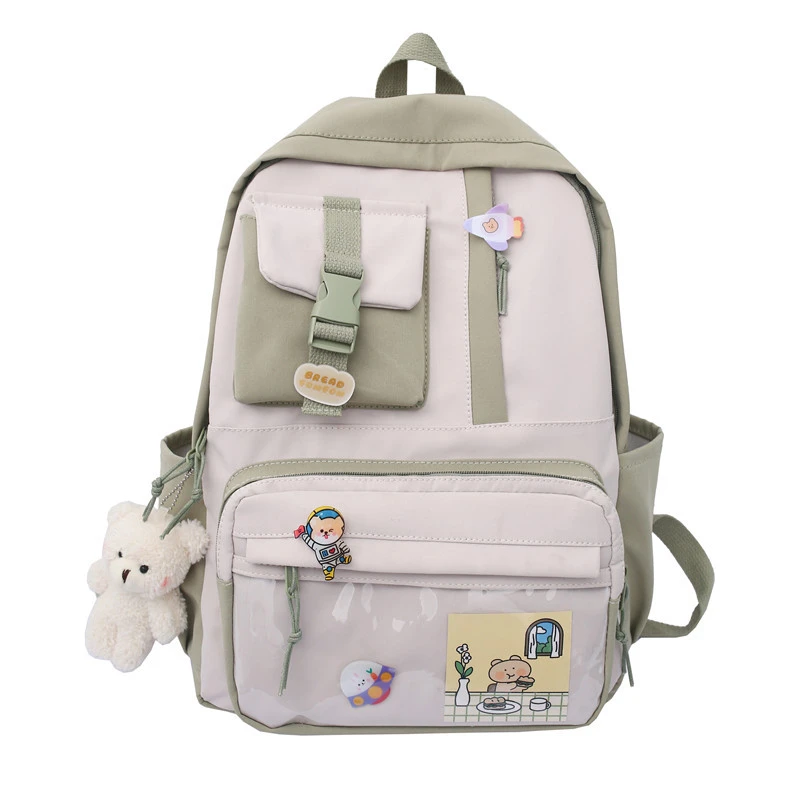 Small Fresh Literary Transparent Front Pocket Student Schoolbag