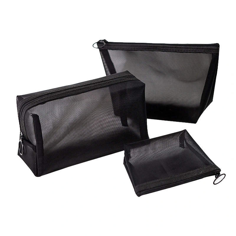 Portable Travel Toiletry Bag Transparent Mesh Toiletry Bag