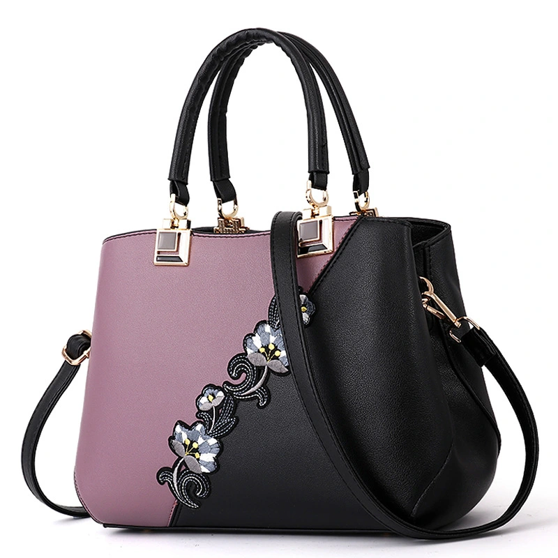 New Fashion Women'S Bag Foreign Trade Handbag Korean Color Contrast Hair Ball