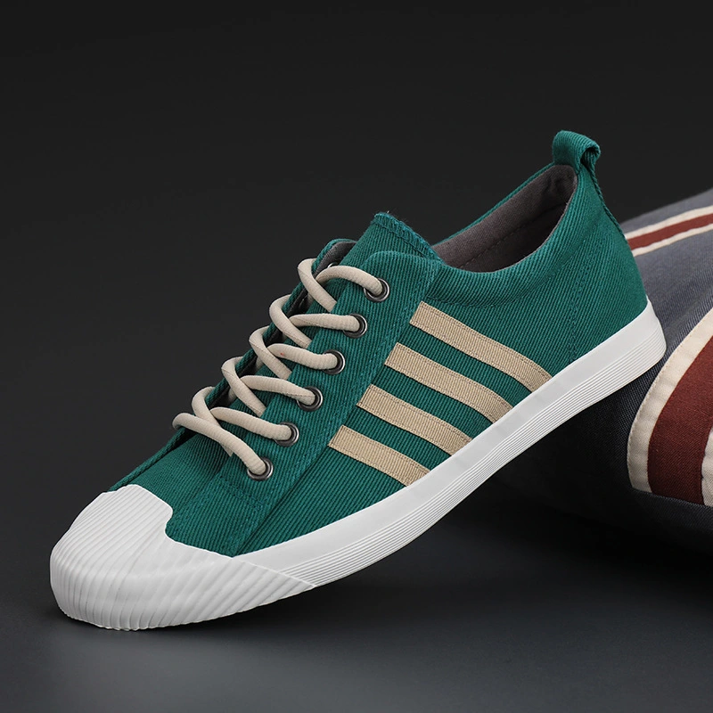Spring Men Vulcanized Shoes Casual Canvas Sneaker Non-slip Rubber Outsole Flats Quality Elastic Zapatos de hombre 5 colors 38-44