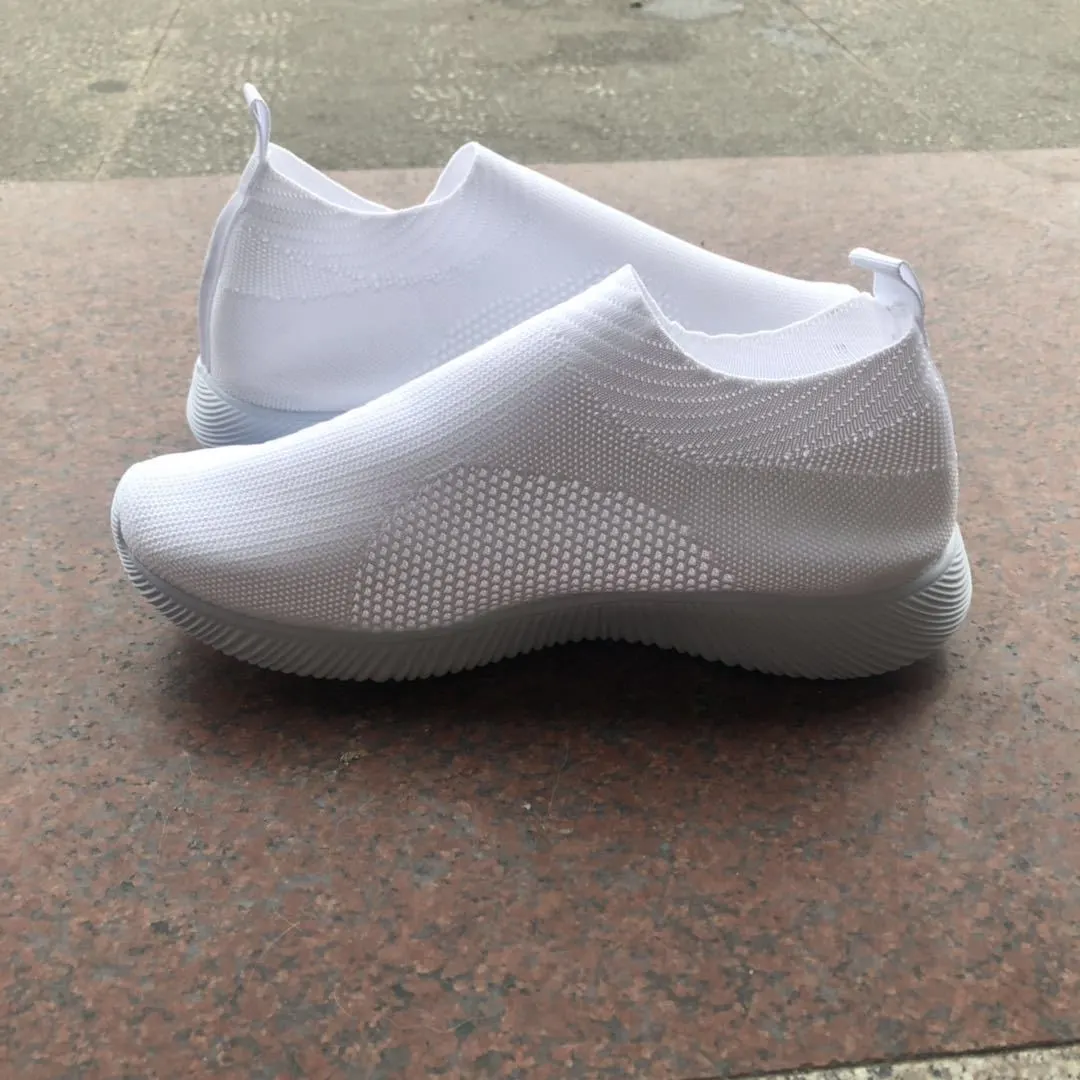 Wish Flying Socks Shoes Stretch Cloth Foreign Trade Large Size Women's Shoes Amazon Europe And America Running Single Shoes Wholesale