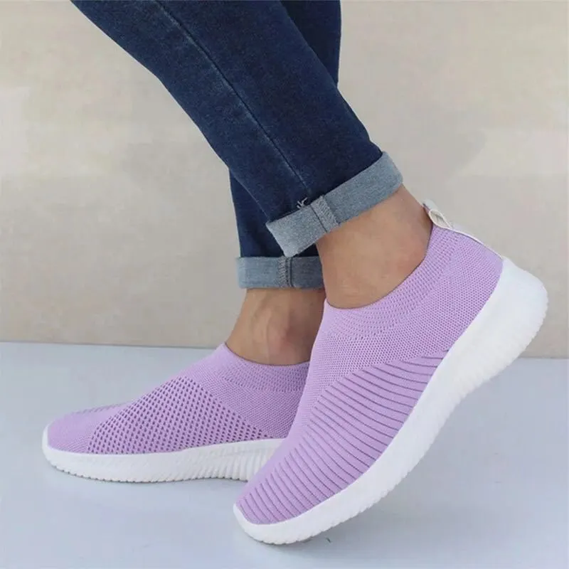 Wish Flying Socks Shoes Stretch Cloth Foreign Trade Large Size Women's Shoes Amazon Europe And America Running Single Shoes Wholesale