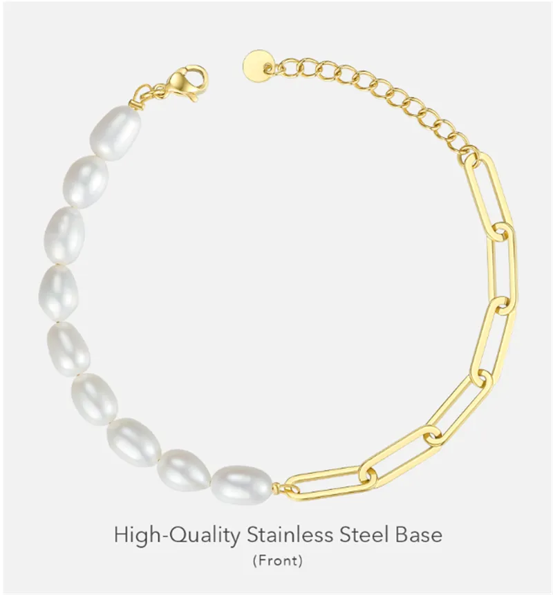 European And American Fashion Metal Chain Natural Pearl Bracelet