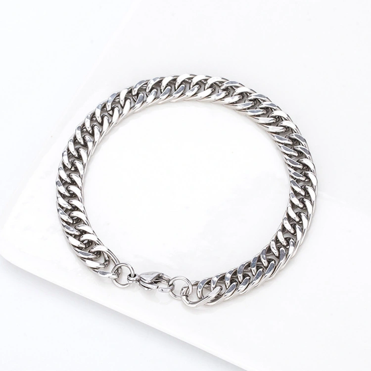 Hip Hop Rock Punk Men's and Women's Titanium Steel Simple Chain Bracelet