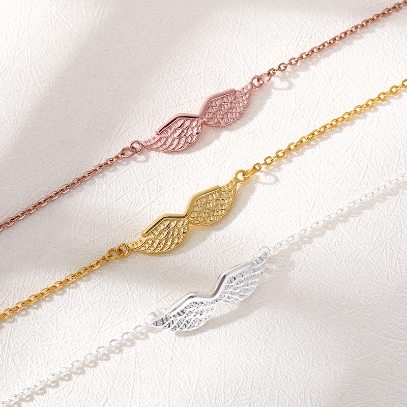 Gold Angel Wing Charm Bracelet Bracelet Women