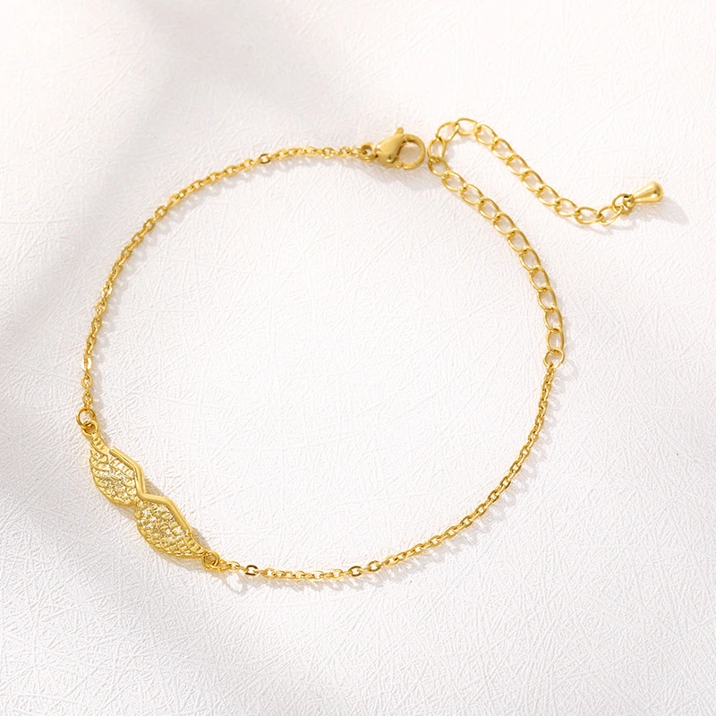 Gold Angel Wing Charm Bracelet Bracelet Women