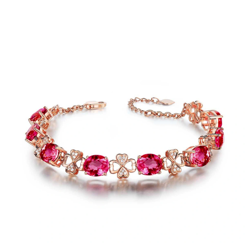 Imitation Natural Rubellite Gemstone Bracelet Female Temperament Bracelet