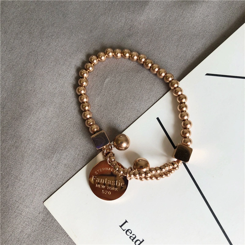 Cold Wind Simple Disc Letter Bracelet