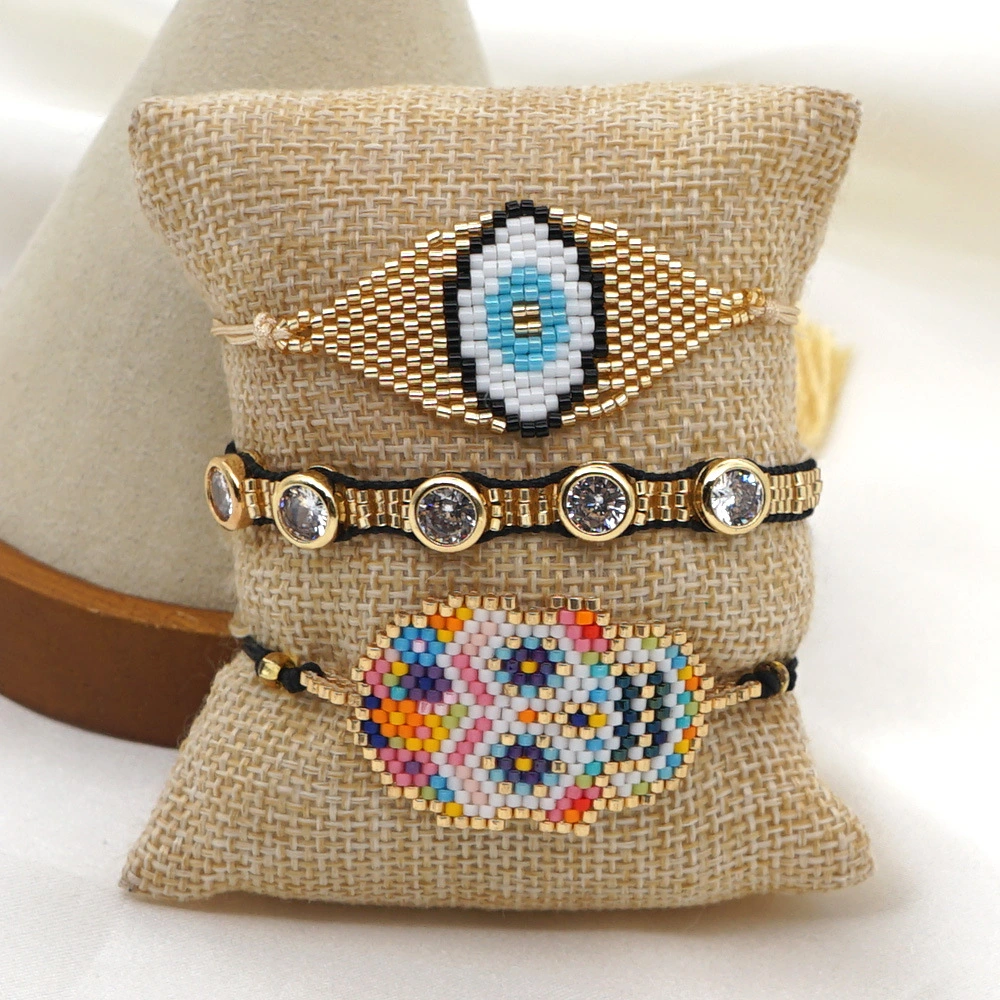 Cross-Border Jewelry Source Of European And American Personality Punk Skull Ethnic Miyuki Beaded Rice Bead Woven Bracelet