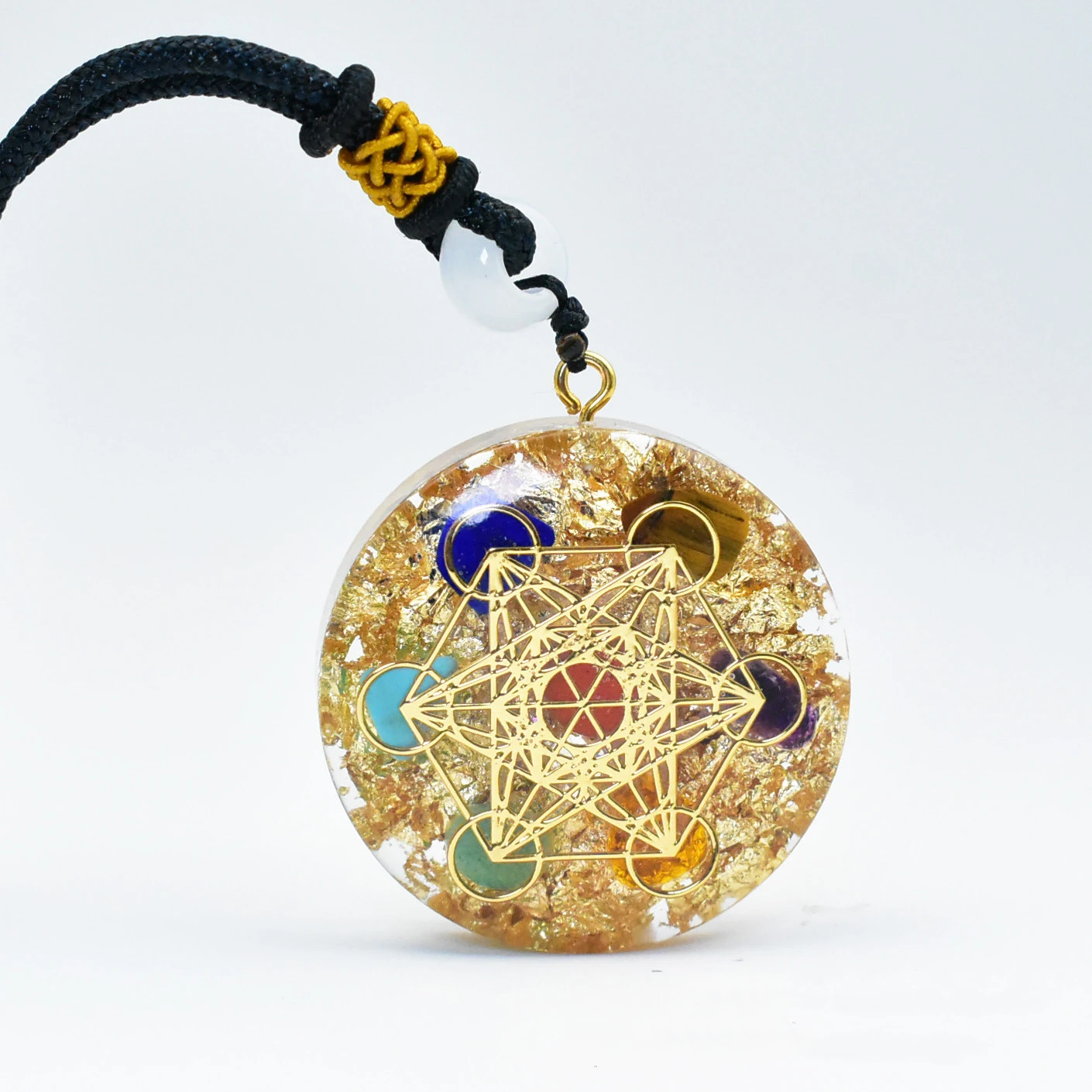 Amazon foreign trade orgonite pendants natural crystal seven chakras Pendant