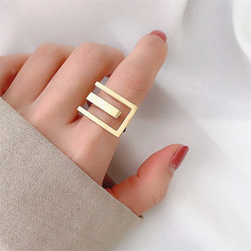 Cold Wind Net Red Index Finger Ring Fashionable Geometric Metal Ring