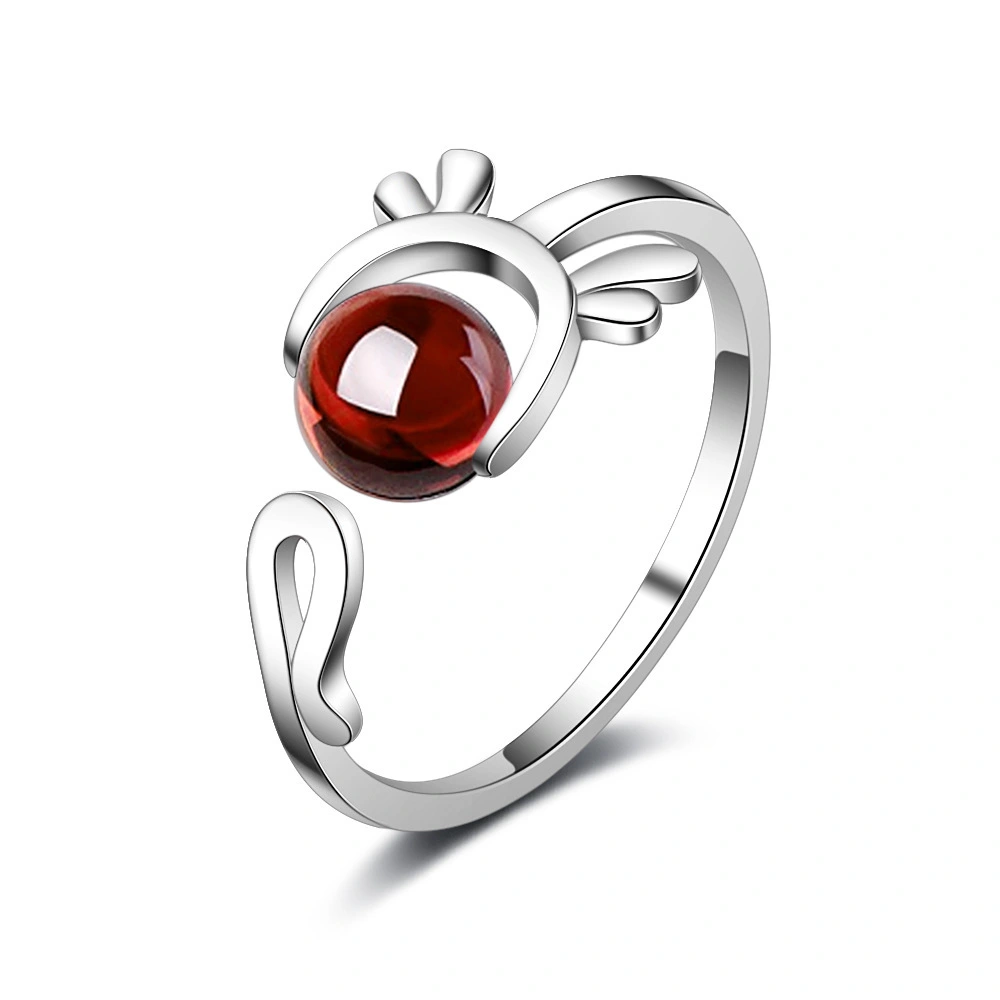 Garnet Antler Ring Female Opening Adjustable One Deer Have You