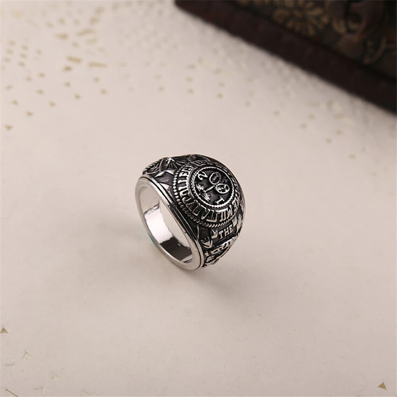 Creative House Of Cards Totem Carving Ring Domineering Carving Alloy Ring Bracelet