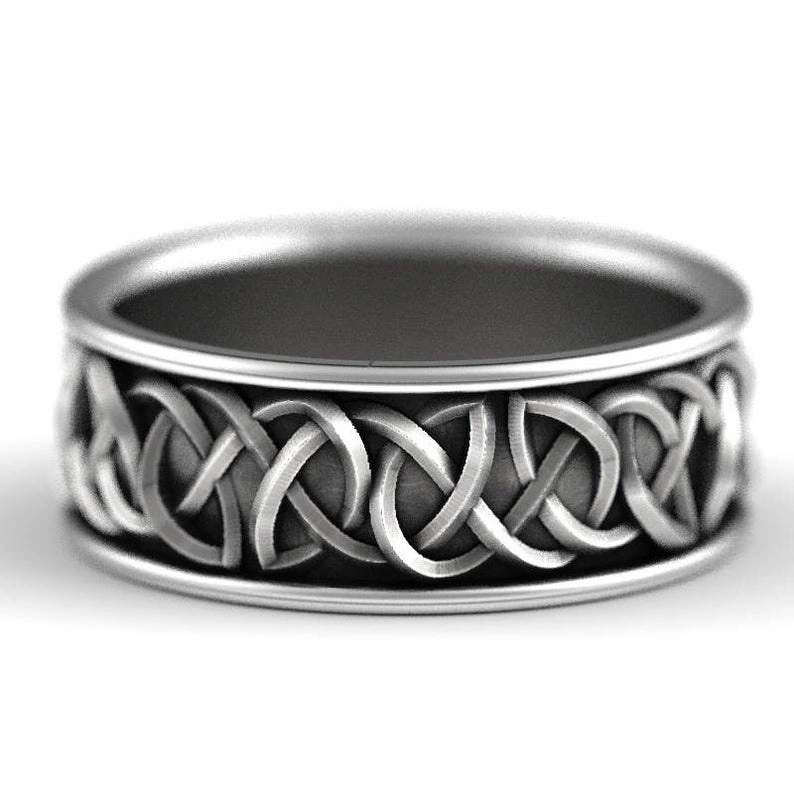 Men Ring Wolf Viking Mythology Defense-Totem Punk Rock Nordic Gift Fashion Hip-Hop Huitan