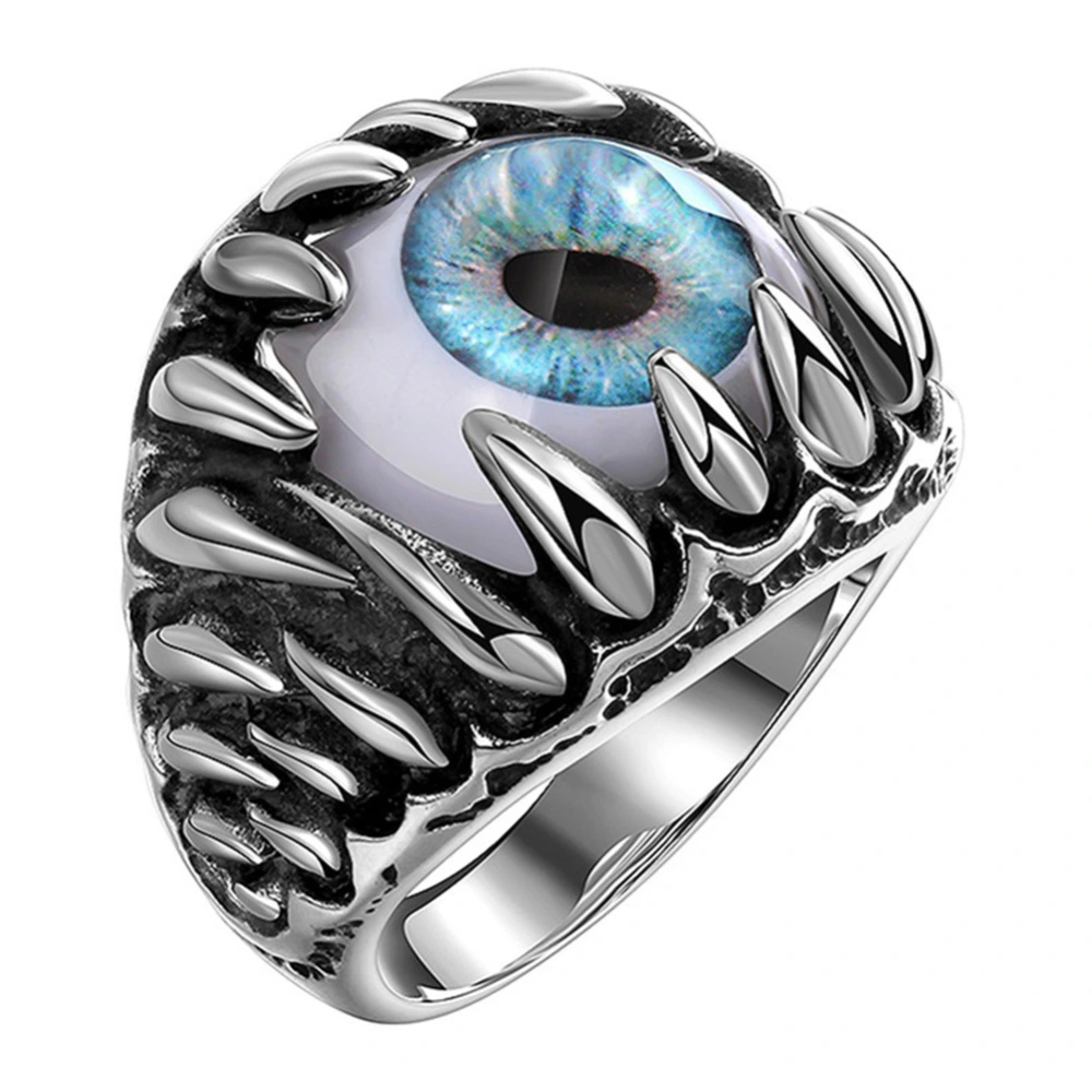 European And American Fashion Retro Devil'S Eye Skull Ring Personality Titanium Steel Eye Ring Men'S Punk Hand Jewelry