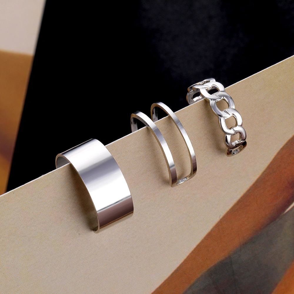 Japanese Three-Piece Plain Ring Ring Female Ins Tide Cold Wind