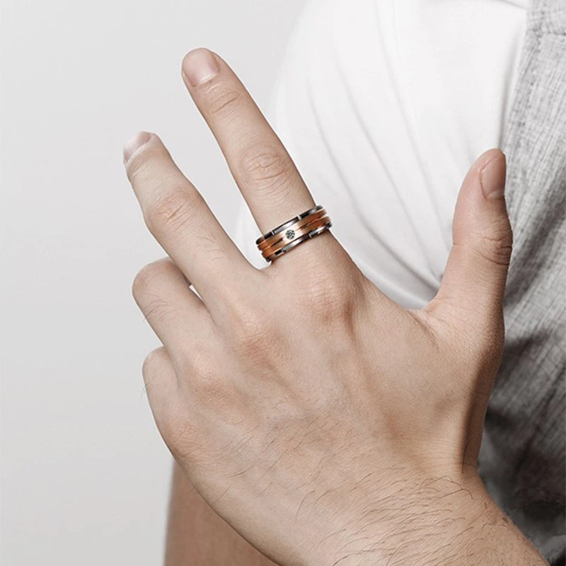 Men's Fashion Simple Ring With Diamonds