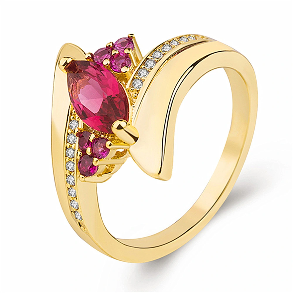 Multicolor Inlaid Zircon Ring Fashion Personality Multicolor Ring